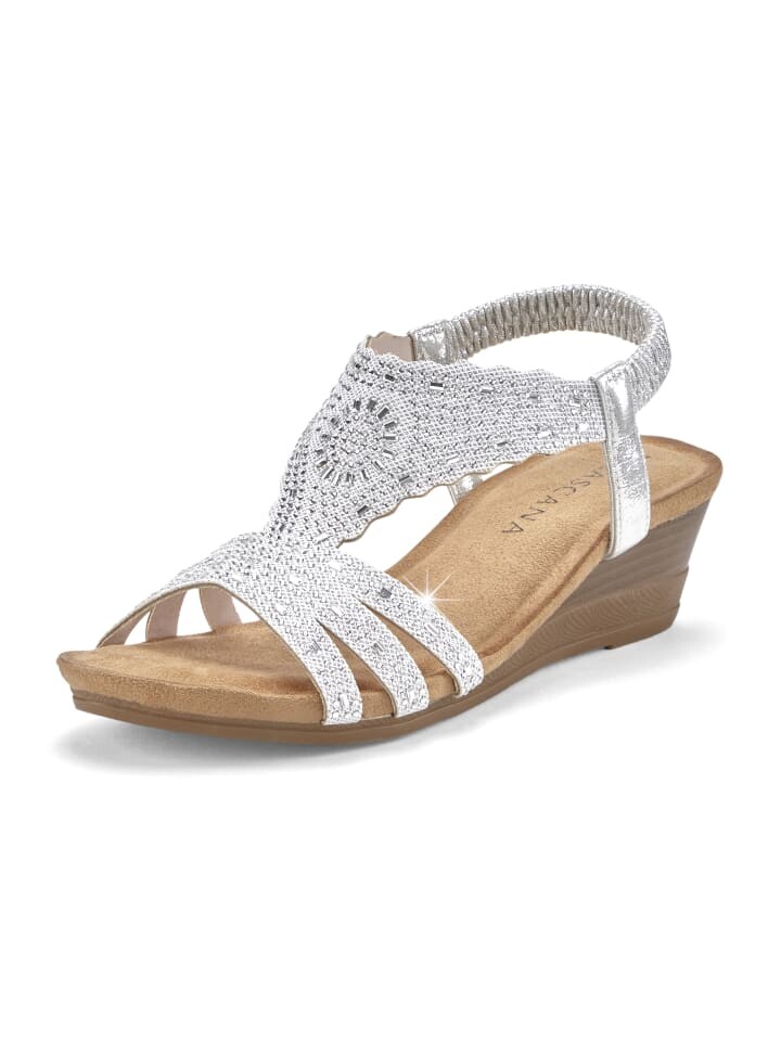 Сандалии на плоской подошве LASCANA Sandalette, цвет silberfarben — фото 3