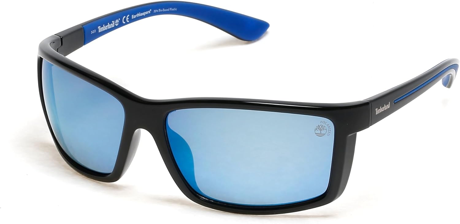 

Timberland мужские Tba9273 прямоугольные солнцезащитные очки, Shiny Black