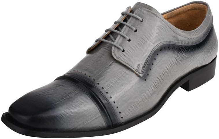 

Мужские оксфорды LIBERTYZENO с животным принтом из натуральной кожи на шнуровке для Рождества, серый