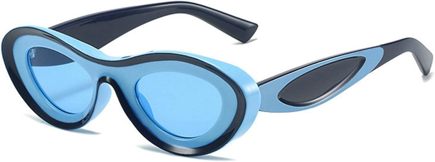 

Солнцезащитные очки Willochra овальной формы для женщин, 2024 год, стильные, разноцветные, для мужчин, модные, дизайнерские, с защитой от УФ-излучения UV400, в стиле пляжного панка, модель F27, Blue