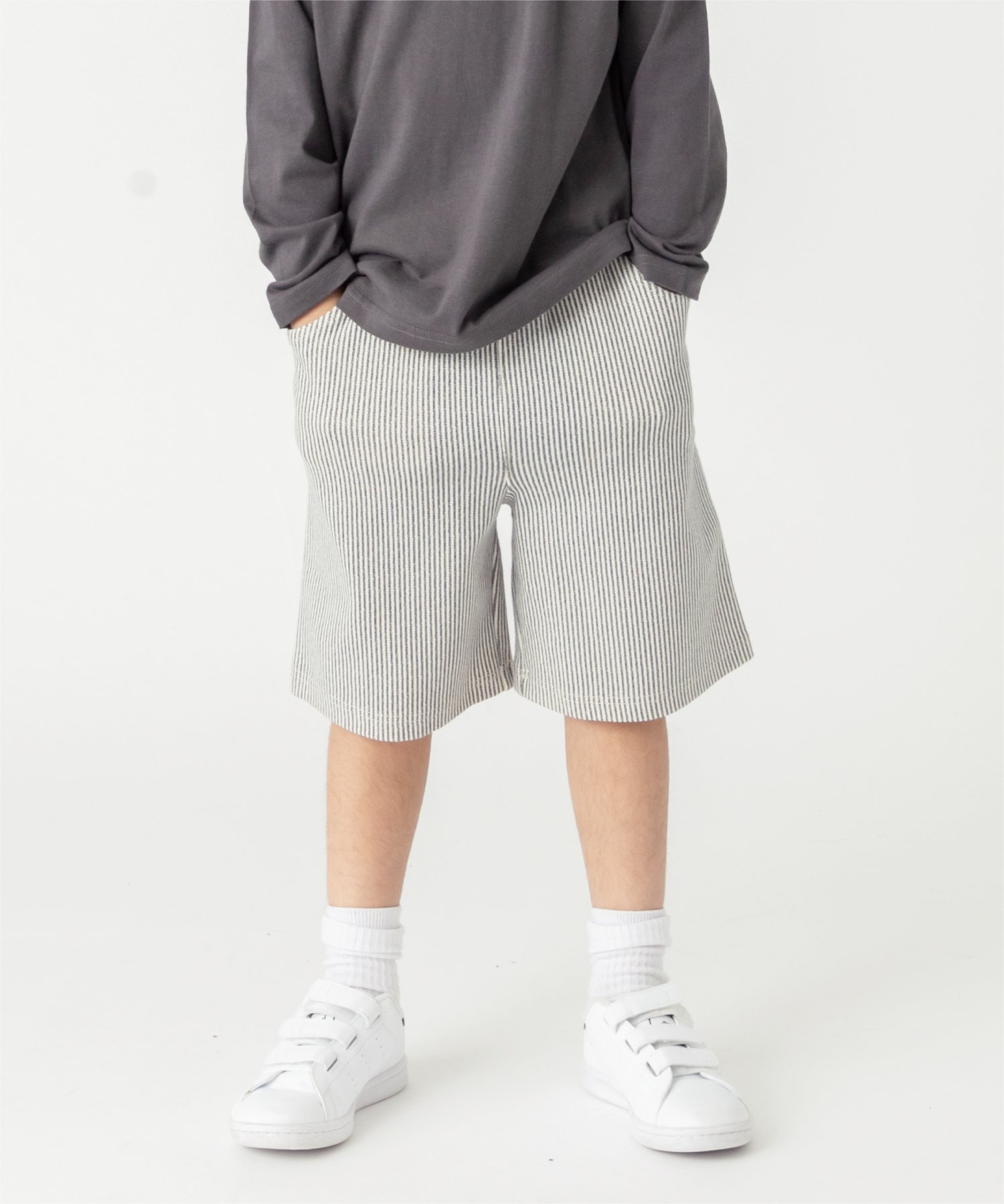Шорты с принтом по всей поверхности Ever Closet, Striped Charcoal