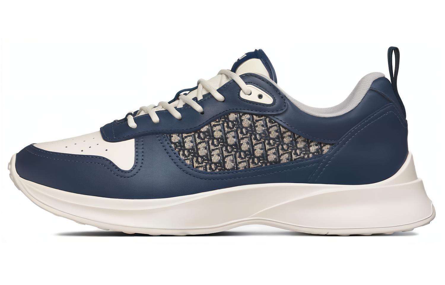 

Футболка B25 Runner DIOR синяя с белым косым жаккардом