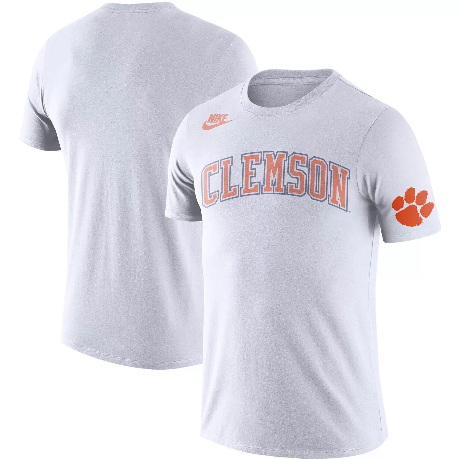 

Мужская белая футболка Clemson Tigers Basketball Retro 2-Hit Nike, Белый, Мужская белая футболка Clemson Tigers Basketball Retro 2-Hit Nike