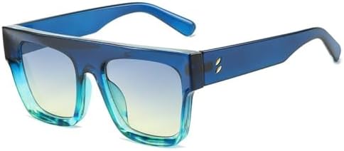 

Модные квадратные солнцезащитные очки для женщин, ретро, ​​мужские, трендовые, синие, фиолетовые, бежевые, солнцезащитные очки с защитой от УФ-излучения UV400 MTZJH, Blue