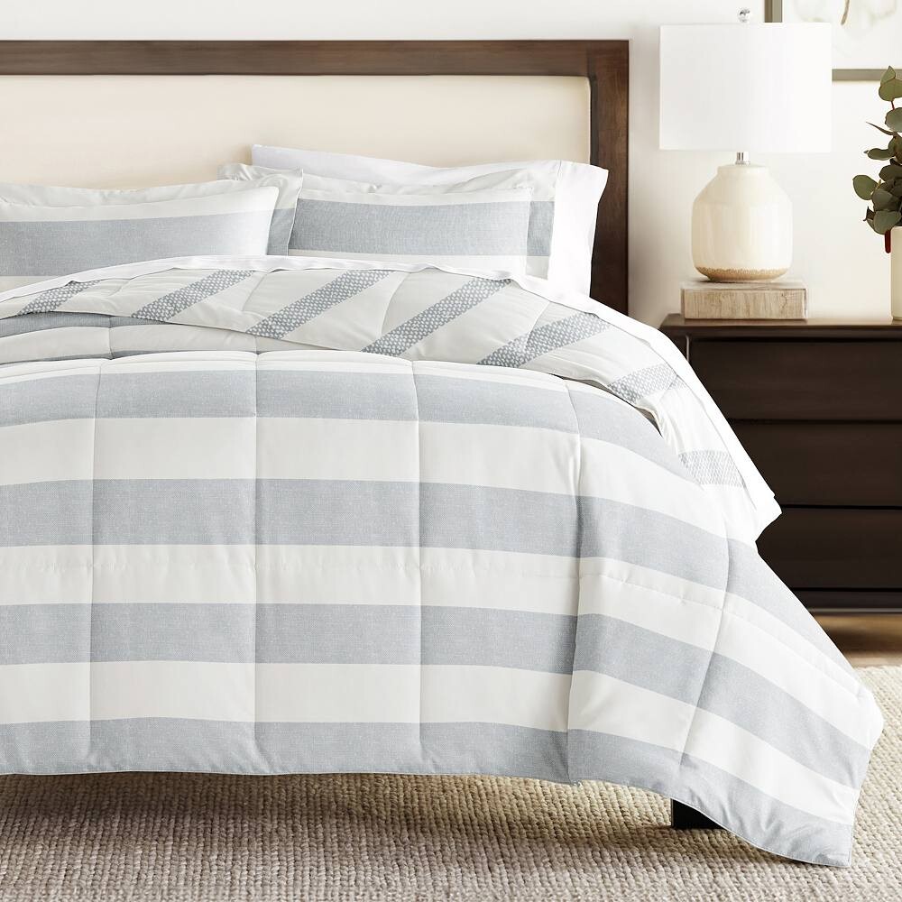 

Двустороннее одеяло Home Collection с рваными полосками, синий
