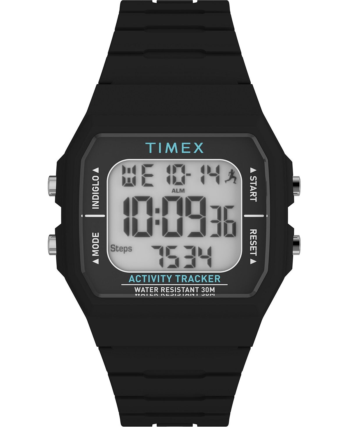 

Унисекс цифровые цифровые часы Ironman Classic черные силиконовые 40 мм Timex, черный