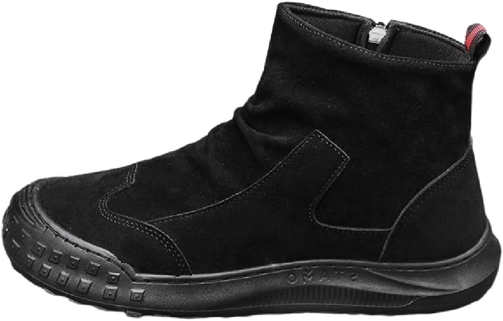 

Мужские легкие высокие ботинки износостойкие кожаные ботинки на щиколотку повседневные водонепроницаемые защитные ботинки Lexamen, черный