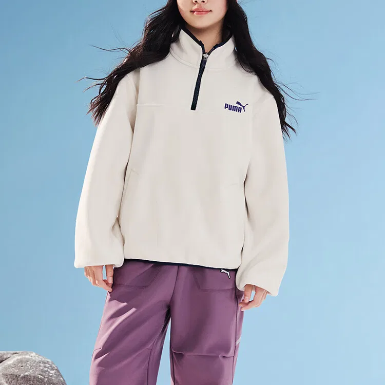 Детская флисовая куртка PUMA White-02 белый — фото 4