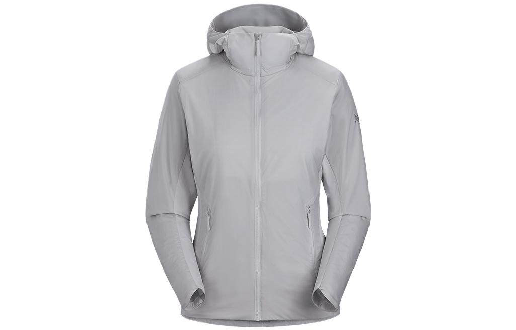 Arcteryx ATOM легкая пуховая куртка Women's, Beige Chestnut Pink/Starfire Orange/Bliss/Spark — фото 4