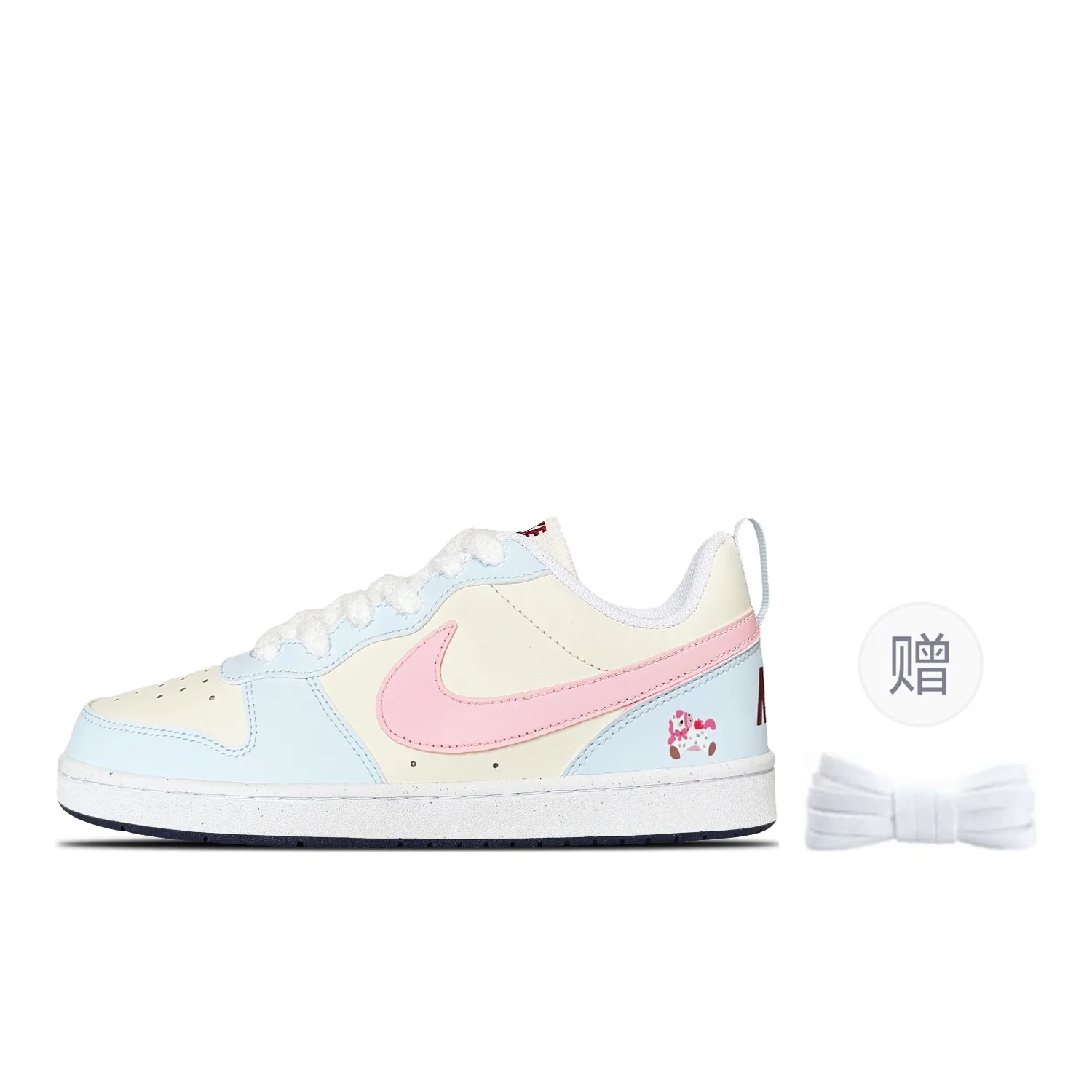 Nike Кроссовки для скейтбординга Court Borough Rainbow Pony из синтетической кожи, противоскользящие, низкие, детские, синие, унисекс