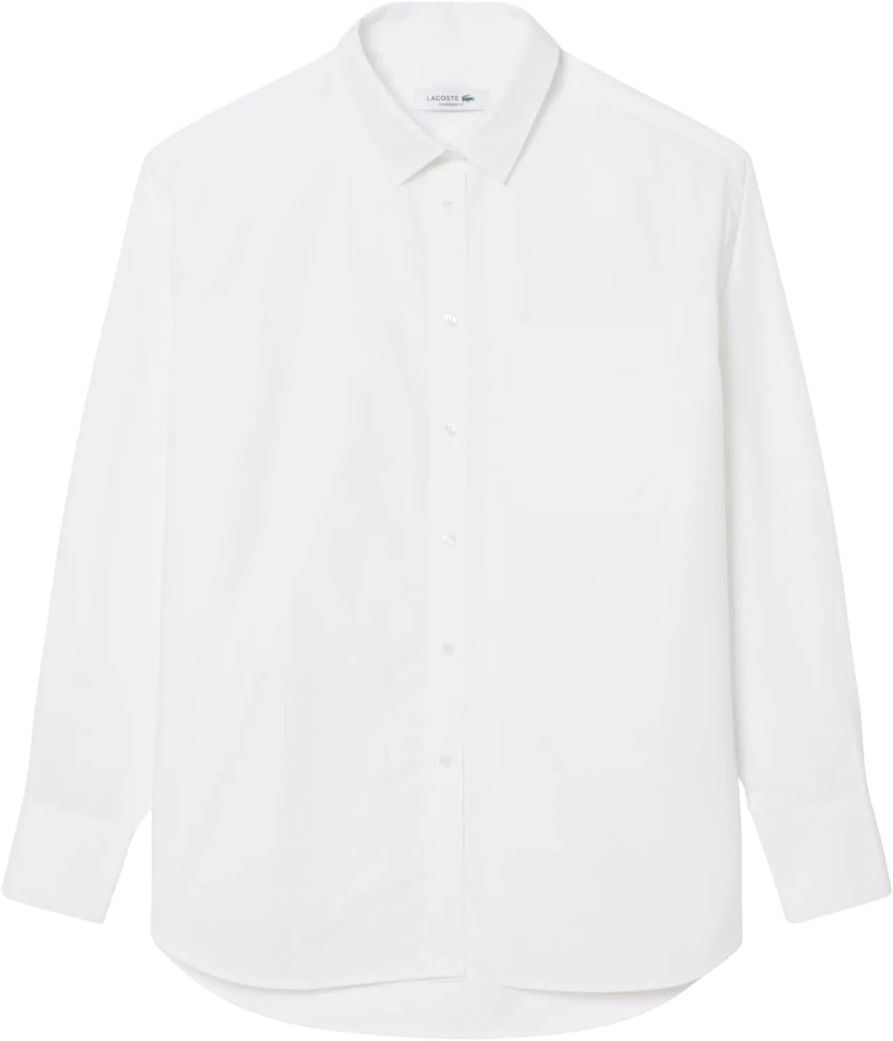 Рубашка Lacoste из хлопкового поплина оверсайз, белая