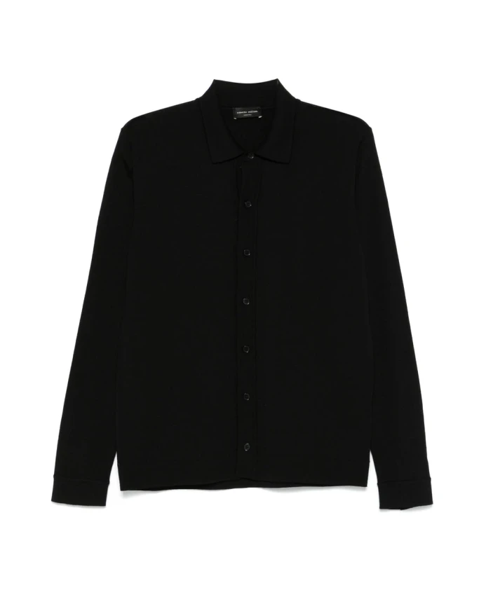 

Синяя хлопковая рубашка поло Roberto Collina, синий