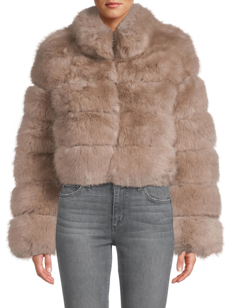 

Укороченная куртка с воротником из искусственного меха BELLE FARE, цвет Stone