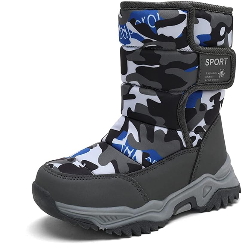 

Детские водонепроницаемые ботинки ailishabroy для мальчиков и девочек, с искусственным мехом, ботильоны, унисекс, детские высокие кеды, Grey