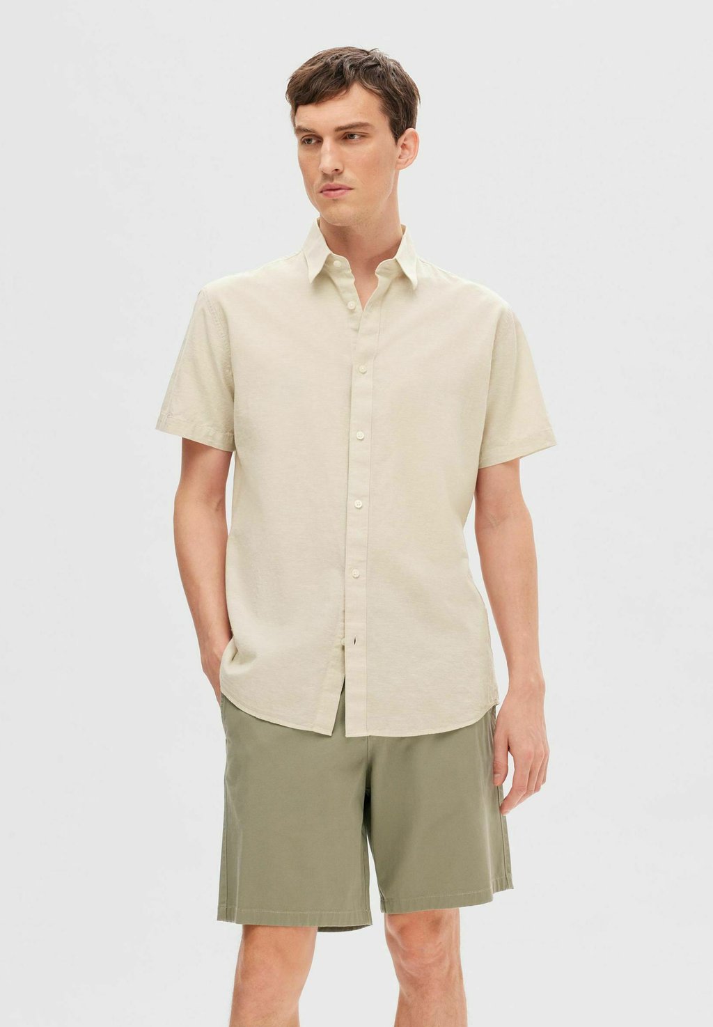 

Рубашка SLHREG SUN SHIRT Selected Homme, бежевый