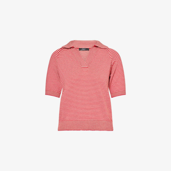 

Детский полосатый хлопковый джемпер Weekend Max Mara, красный