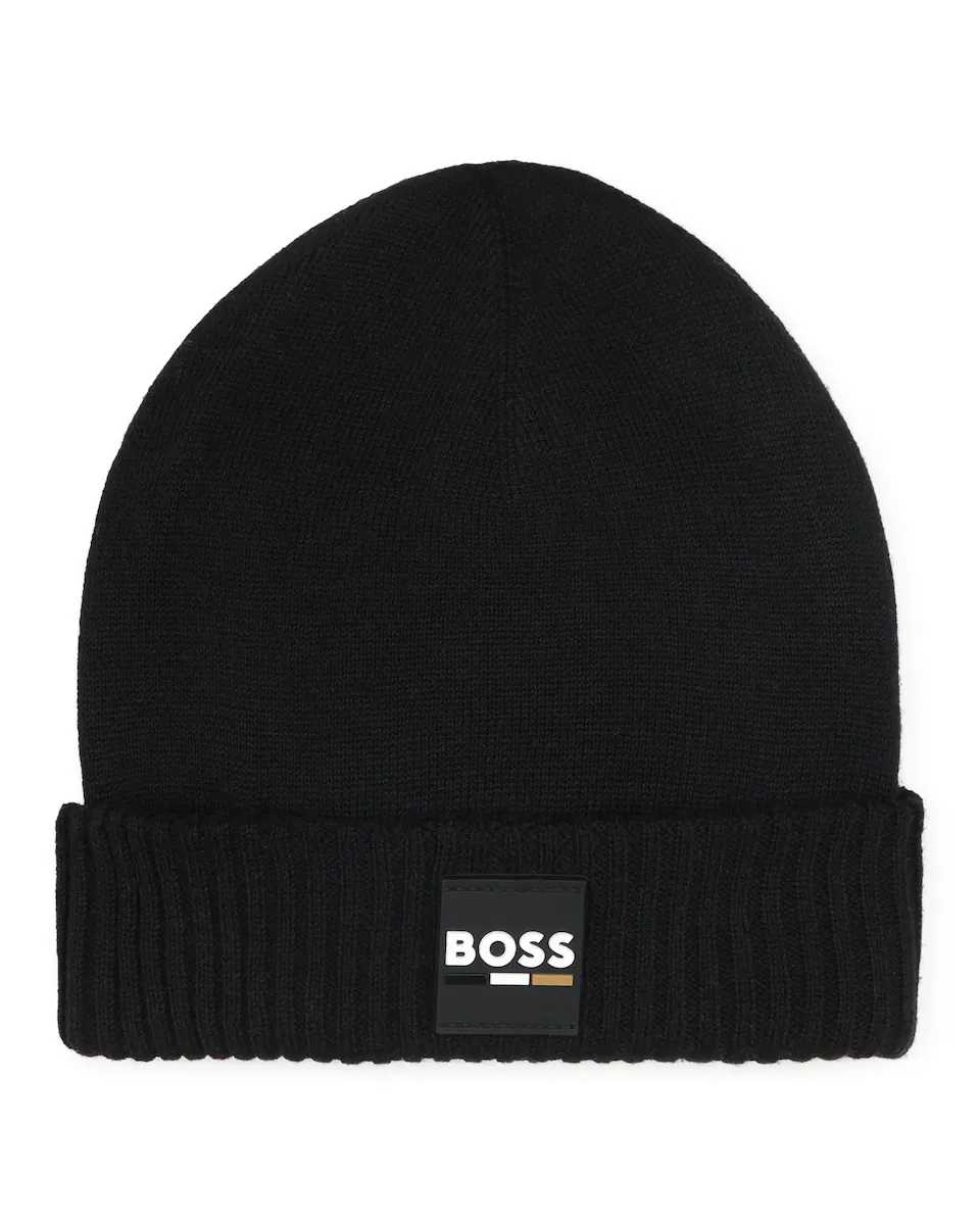 

Черная шапка из полиэстера для мальчика BOSS Kidswear