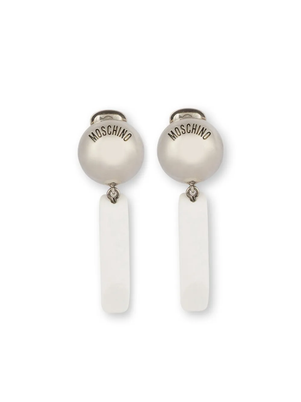 

Серьги-клипсы с подвесками Moschino, белый