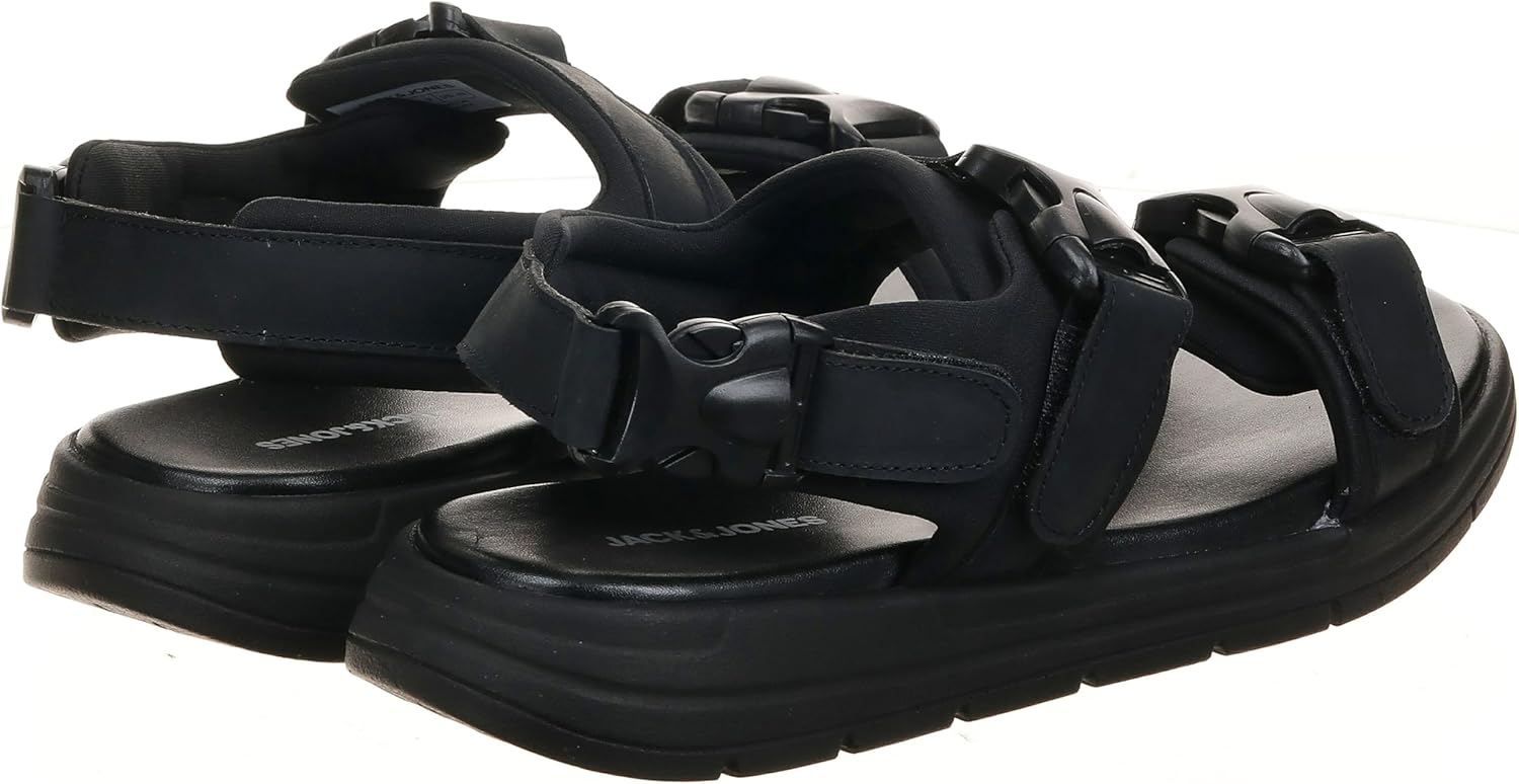 Мужские кожаные сандалии JACK JONES Jfwsteve Jack & Jones, Charcoal — фото 4