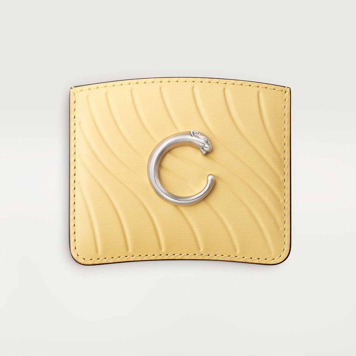

Картхолдер Cartier Porte-cartes simple, Panthère C de Cartier, телячья кожа цвета мимозы