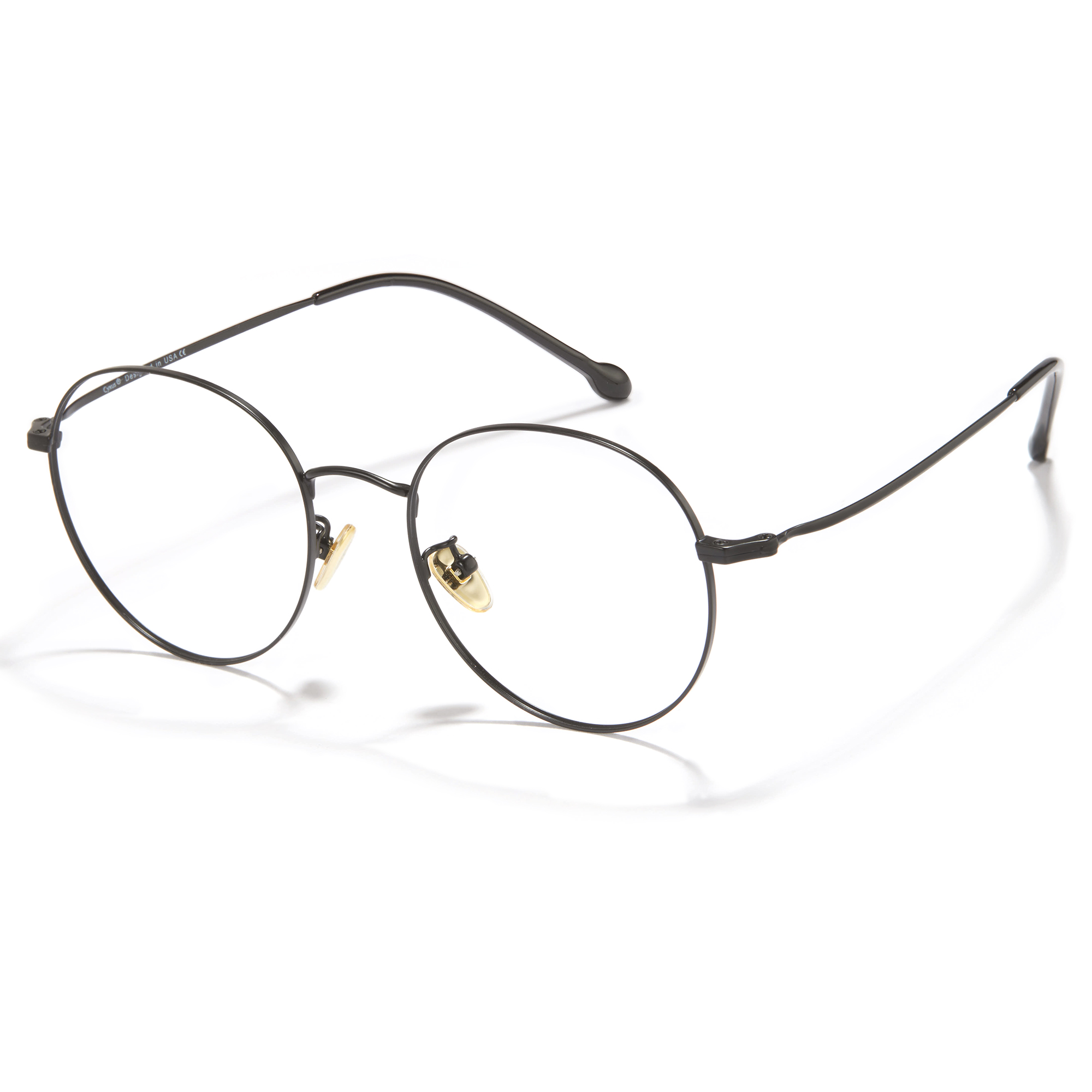 

CYXUS Овальная оправа для очков из чистого титана унисекс, Matte black T02