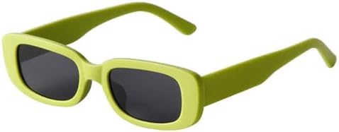 

Модные маленькие прямоугольные солнцезащитные очки для женщин в стиле ретро, ​​конфетные оттенки, защита от УФ-излучения UV400, для мужчин — квадратные, желто-фиолетовые MTZJH, Green Gray