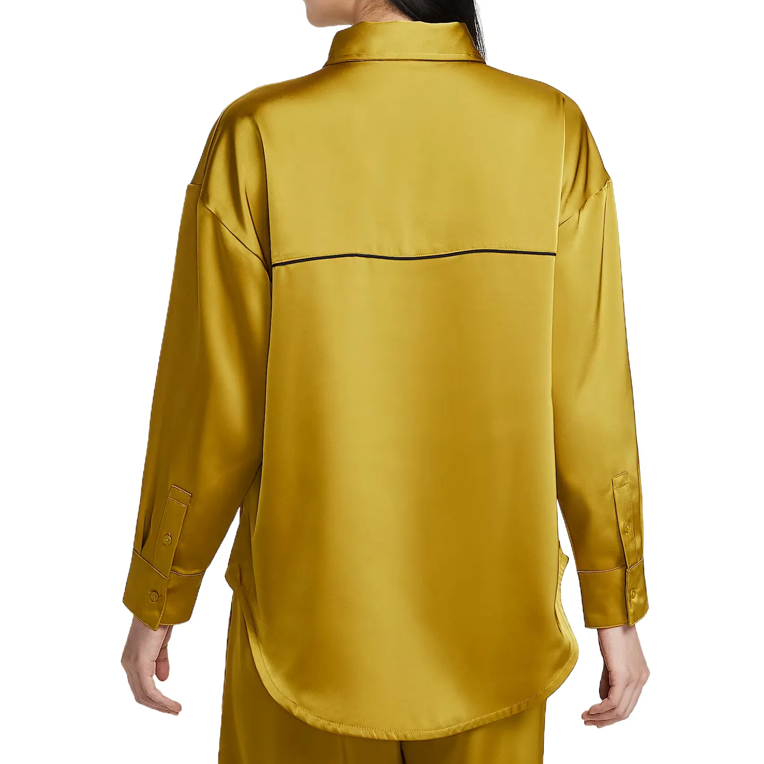 Nike Спортивная футболка для женщин Peat Moss Yellow/Black Lapel Moderate — фото 3
