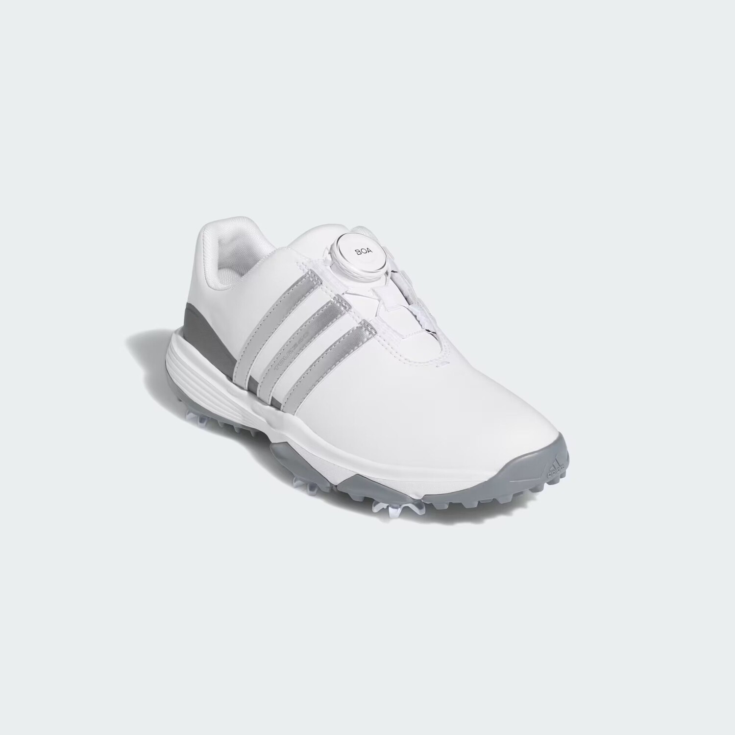 Детские туфли для гольфа Tour360 24 BOA Adidas, цвет Cloud White/Silver Metallic/Iron Metallic — фото 4