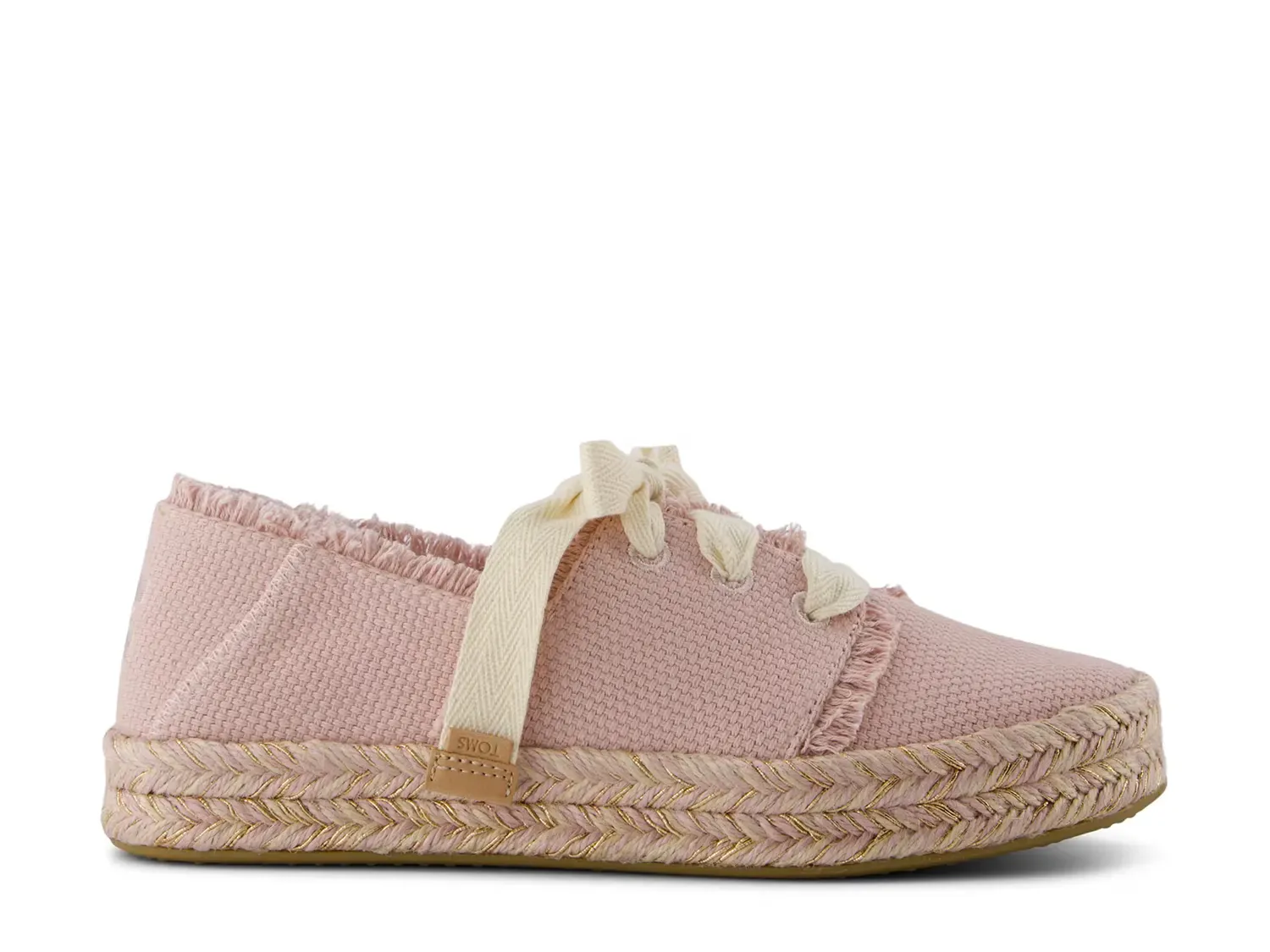 Carolina Lace Up Platform Эспадрильи Sneaker - женские Toms, Pink/Gold — фото 4