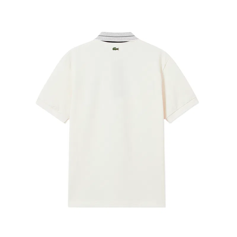 Мужское поло Lacoste, умеренный крой, темно-синий черный — фото 4
