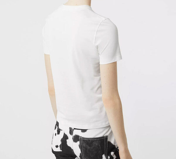 Футболка Burberry Monogram Motif Embroidered Logo Cotton Short Sleeve, Белый — фото 4