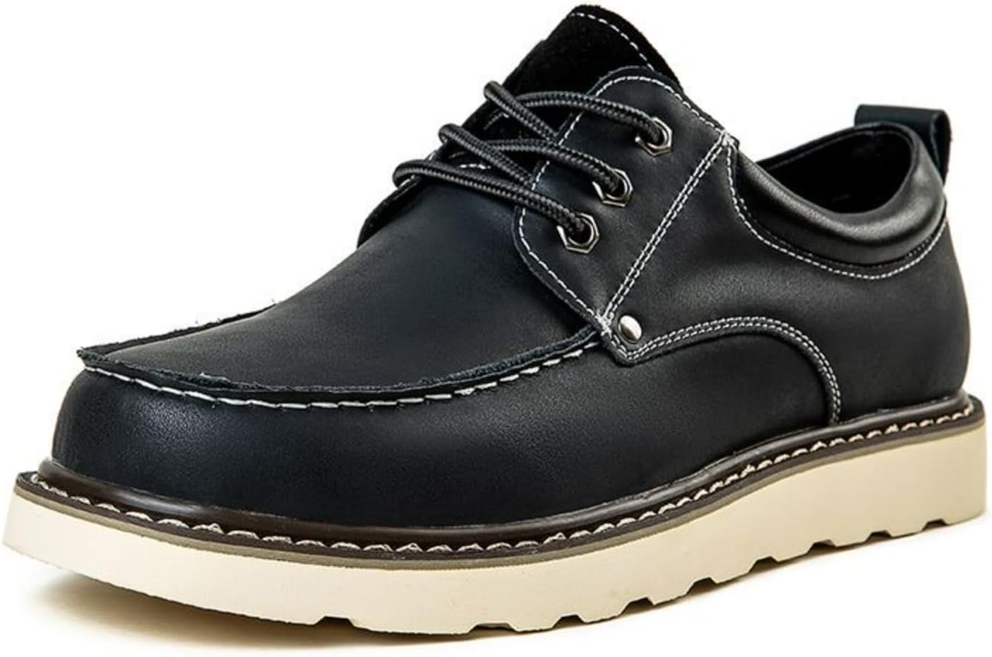 

Мужские кожаные оксфорды Ретро формальные деловые туфли повседневные удобные ходовые туфли Macefil, черный