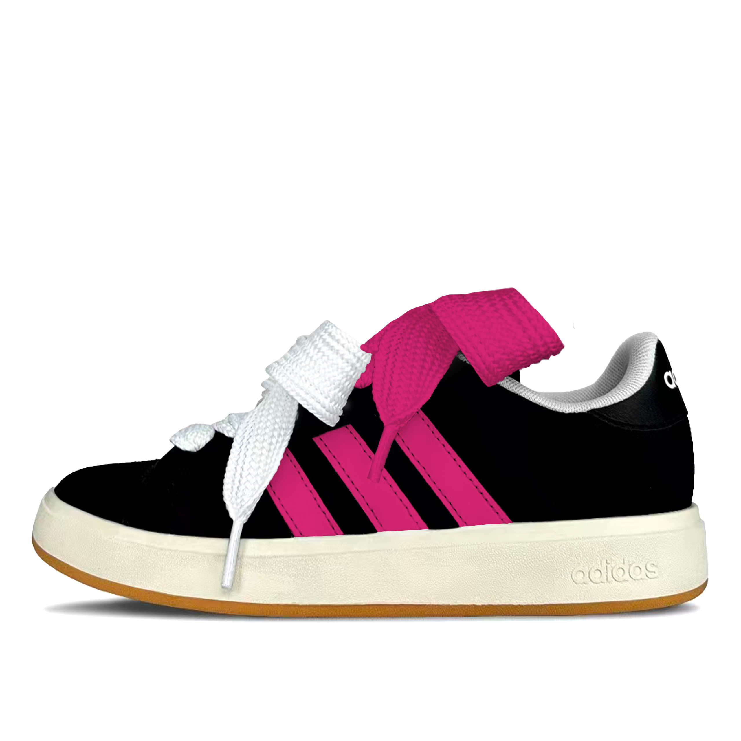 

Adidas Grand Court Base 00s Pink Black Rose Synthetic Leather, Split Cow Leather Abrasion Resistant Low top