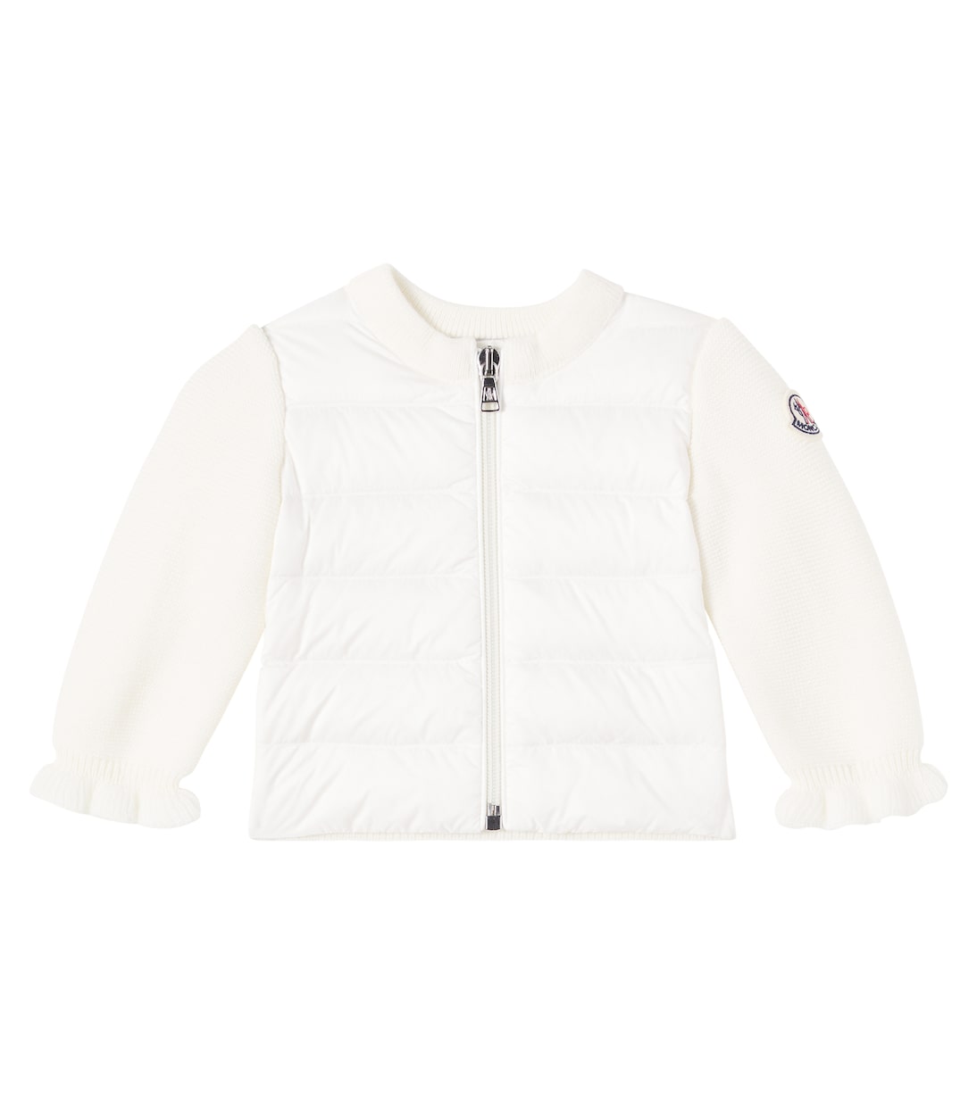 

Детская куртка с отделкой из шерсти Baby logo Moncler Enfant, белый