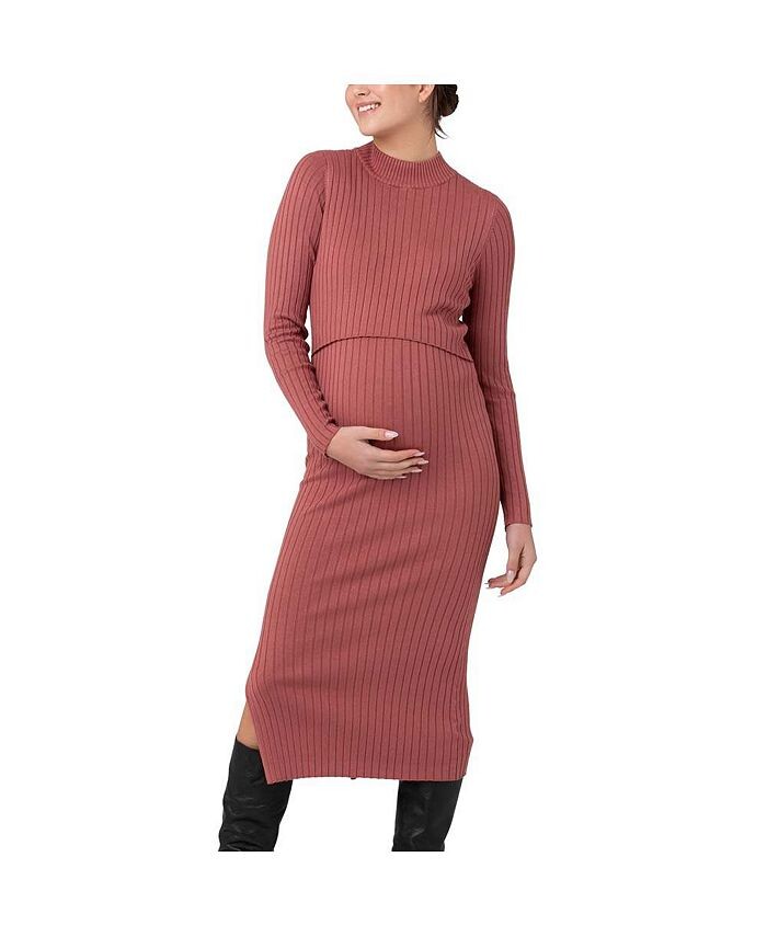 

Трикотажное платье для кормления в рубчик Nella Rouge Ripe Maternity, красный