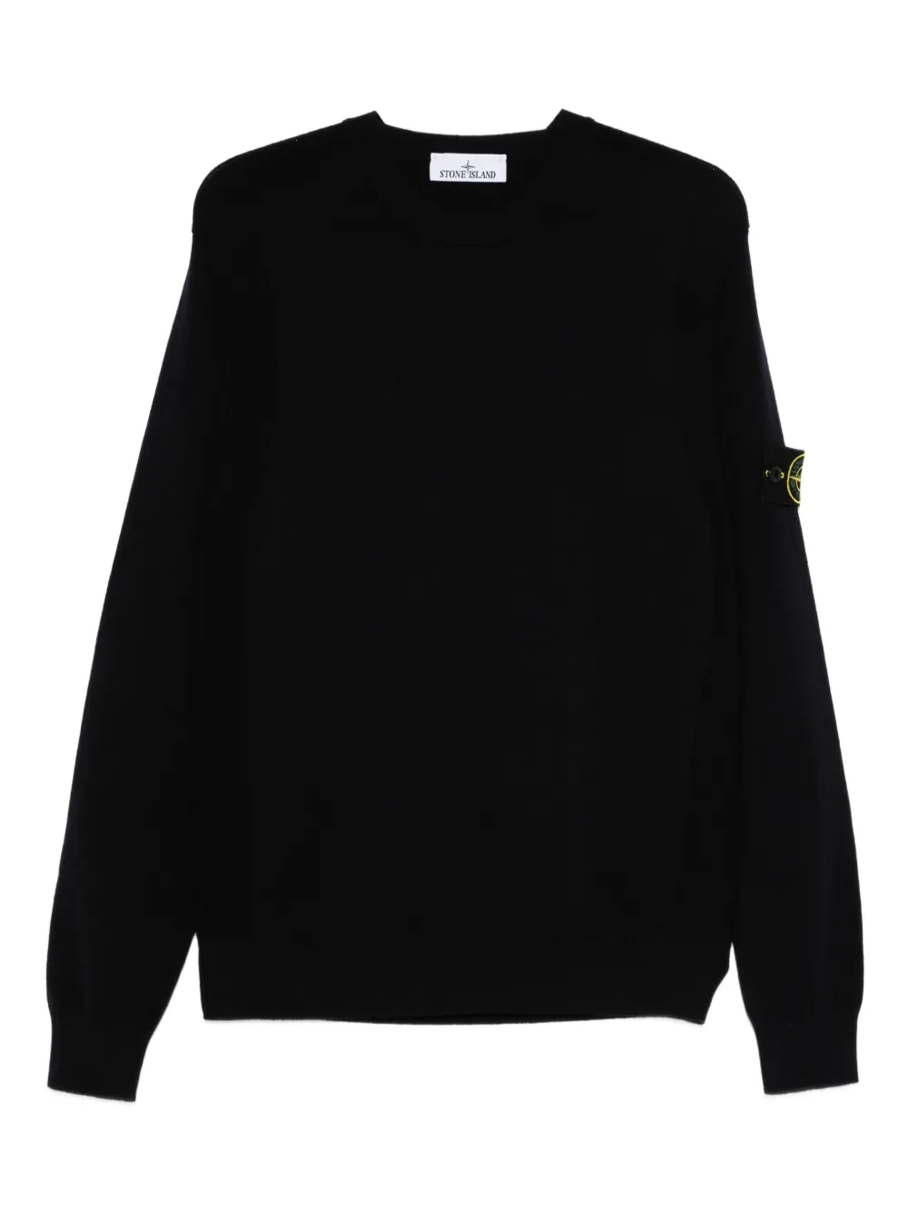 

Свитер с круглым вырезом и нашивкой-логотипом Stone Island, синий