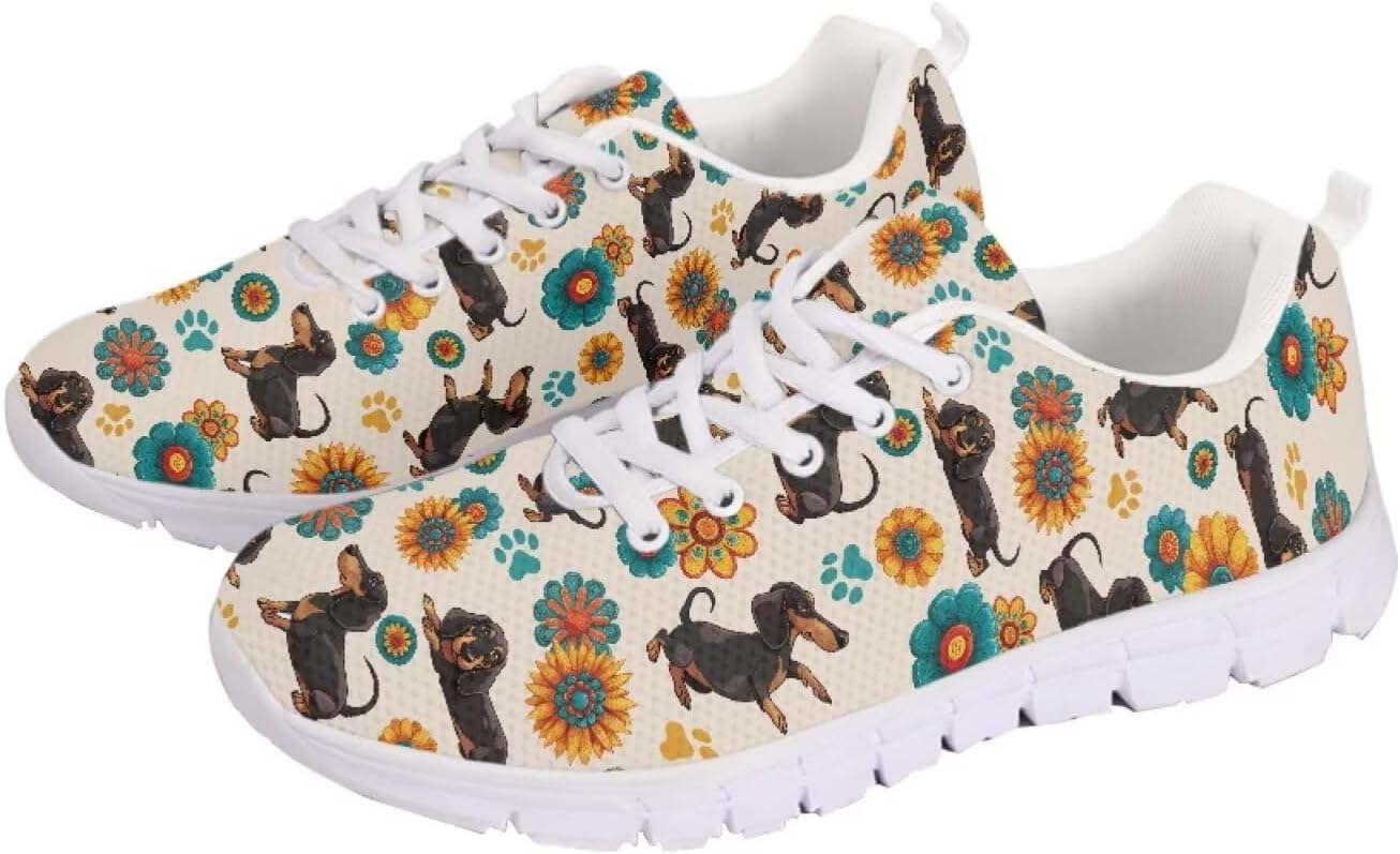 

Кроссовки с американским флагом для прогулок, кроссовки на 4 июля, повседневные беговые кроссовки для фитнеса на День независимости Getelinseng, Boho Dachshund Mandala