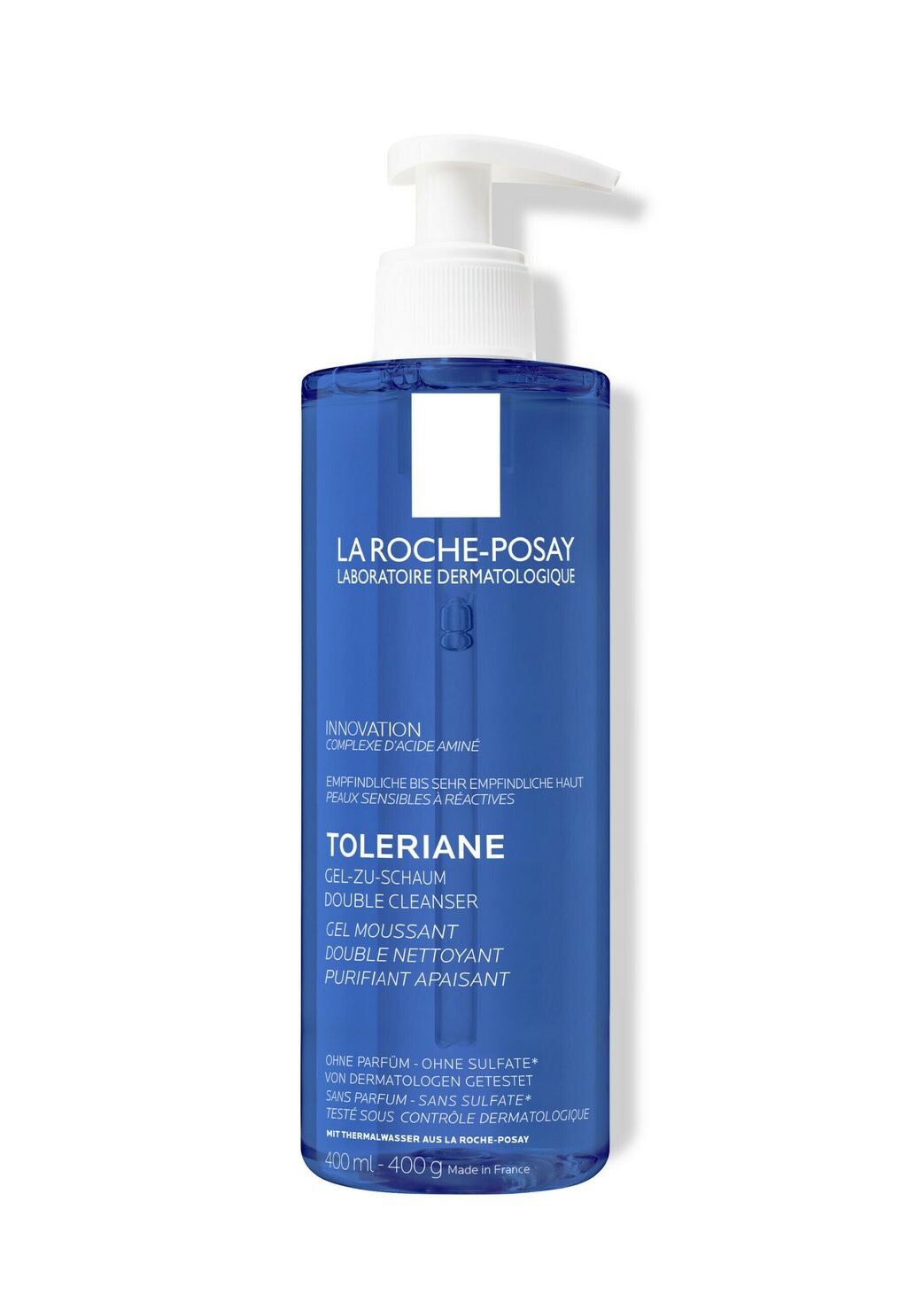 

Средства для очищения лица LA ROCHE-POSAY FACE CLEANSING LA ROCHE POSAY TOLERIANE GEL-ZU-SCHAUM DOUBLE CLEANSER: HYDRATISIERENDES REINIGUNGSGEL MIT EINER 2-1-REINIGUNGSFORMEL FÜR EMPFINDLICHE HAUT.