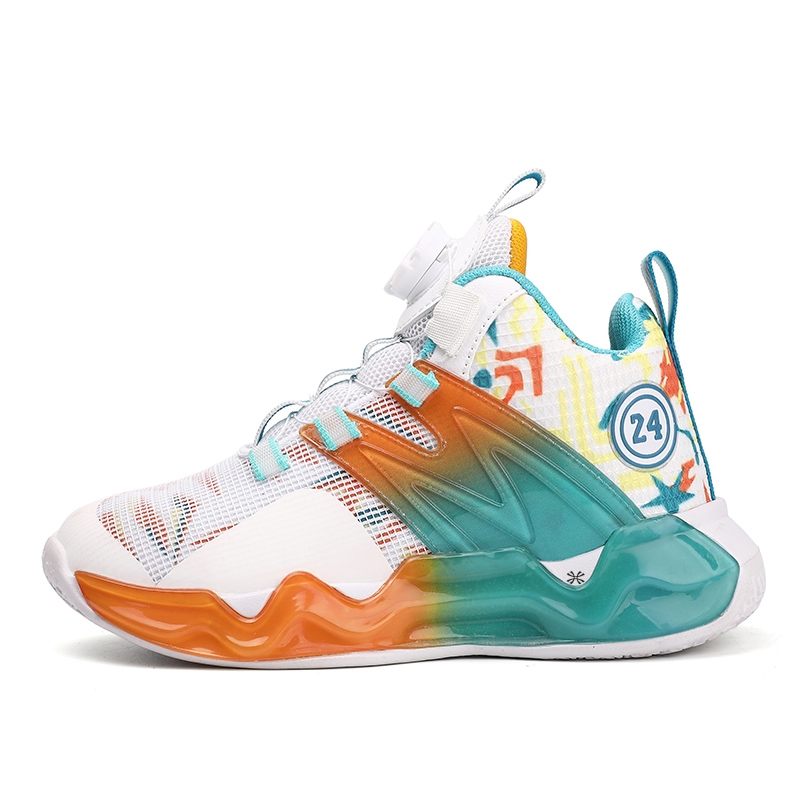 

Прочные дышащие детские баскетбольные кроссовки YUZHAOLIN, белый/оранжевый