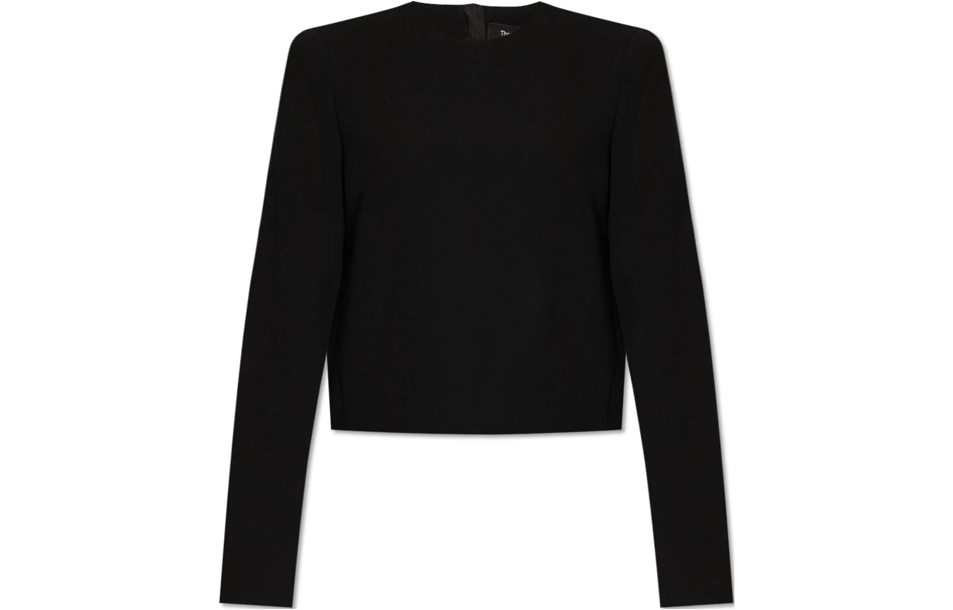 

Толстовка Crewneck Cropped Blouse THEORY, черный