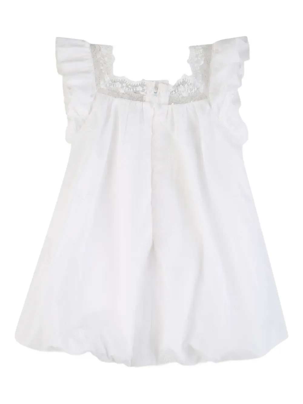 Платье с оборками и кружевом Chloé Kids, белый — фото 2