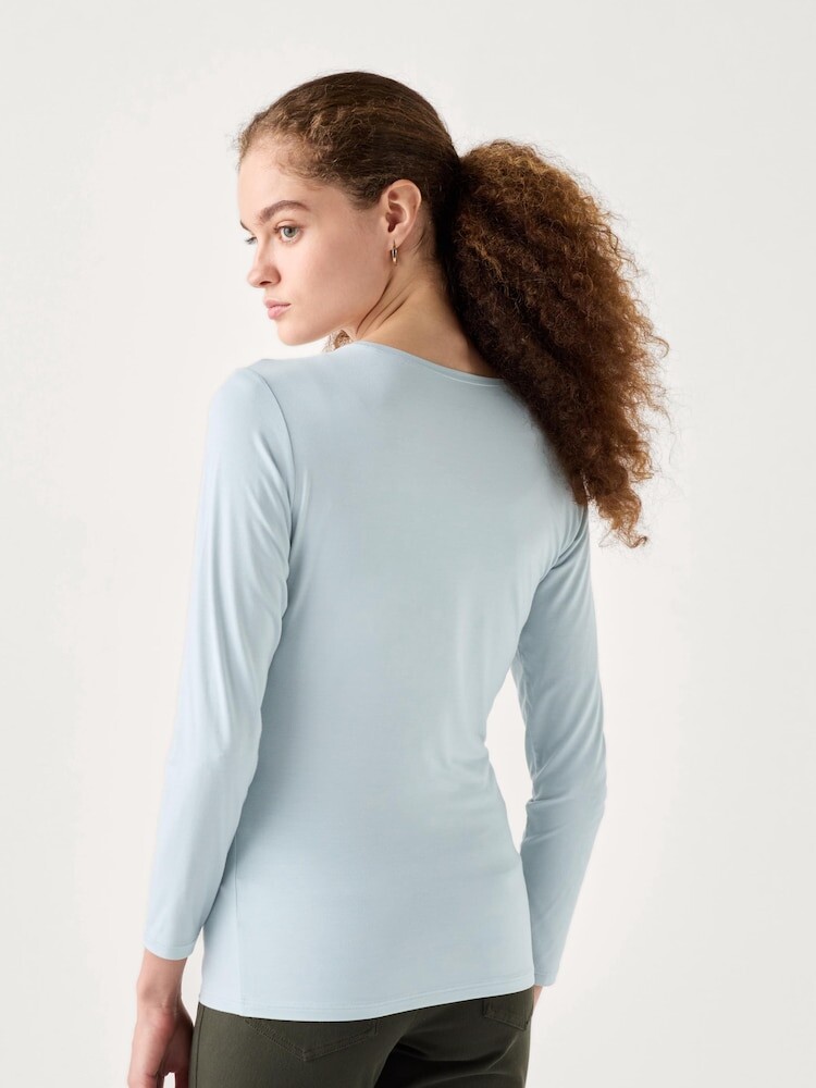 Футболка с круглым вырезом heattech Uniqlo, серый — фото 2