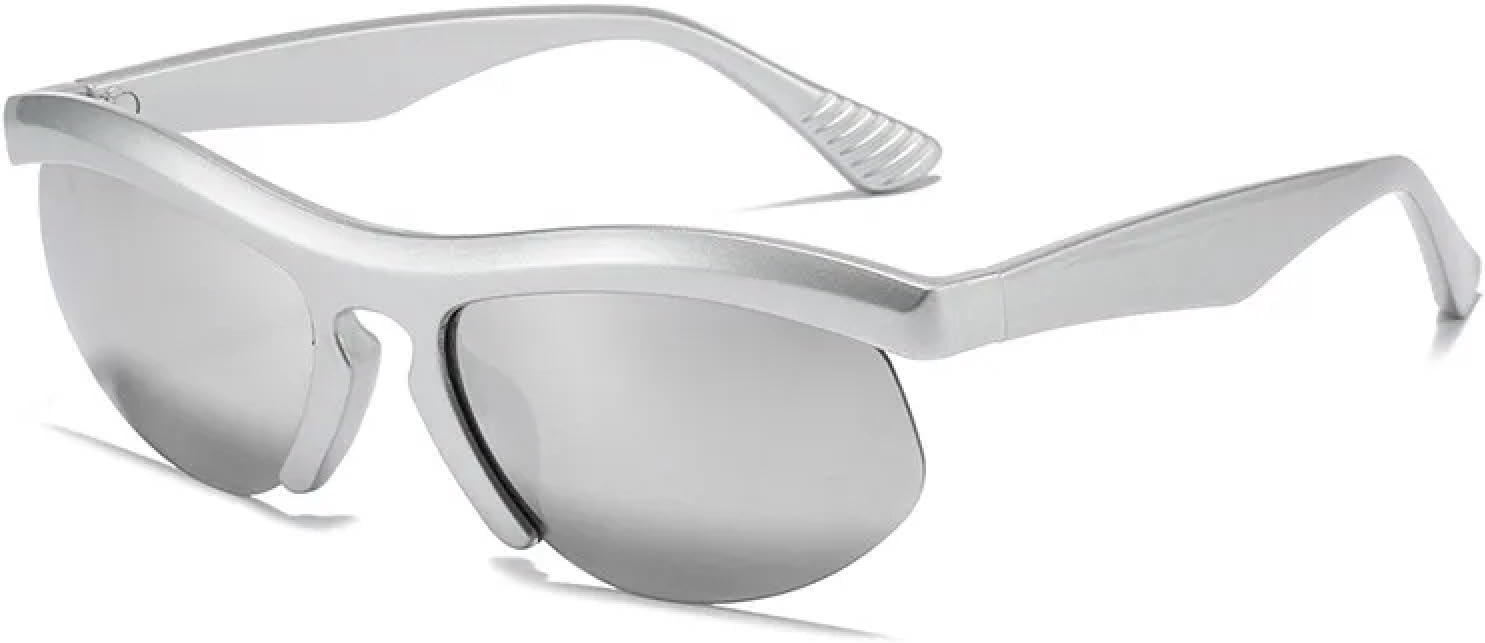 

Ретро-солнцезащитные очки без оправы для женщин, модные, конфетных цветов, с защитой от УФ-излучения UV400, для мужчин, для занятий спортом на открытом воздухе, вождения, зеркальные солнцезащитные очки WNCKSQ, Silver Silver Mirror