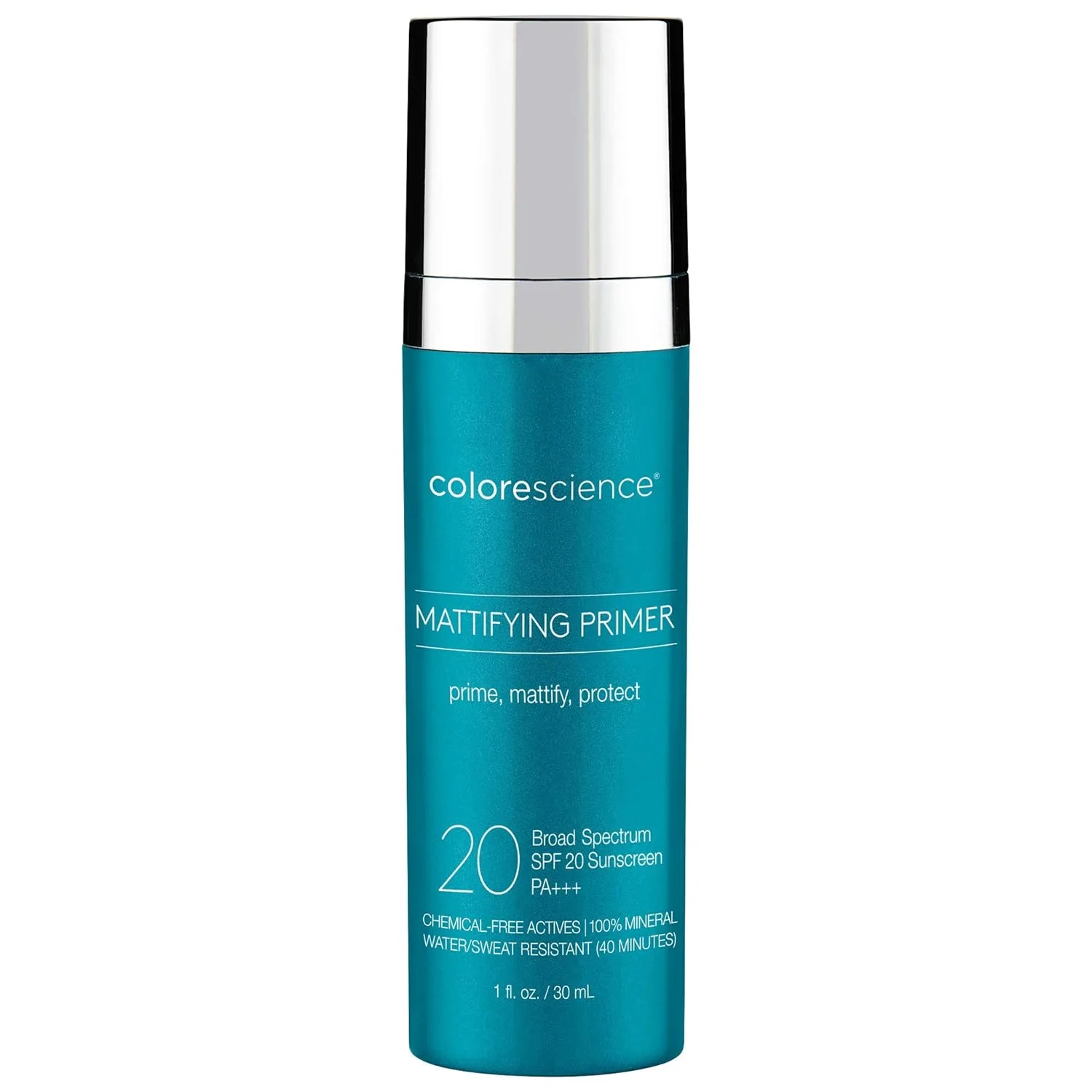 Матирующая основа под макияж Colorescience Mattifying Perfector, водостойкий минеральный солнцезащитный крем, защита от УФ-излучения широкого спектра действия 20 SPF, 30 мл.