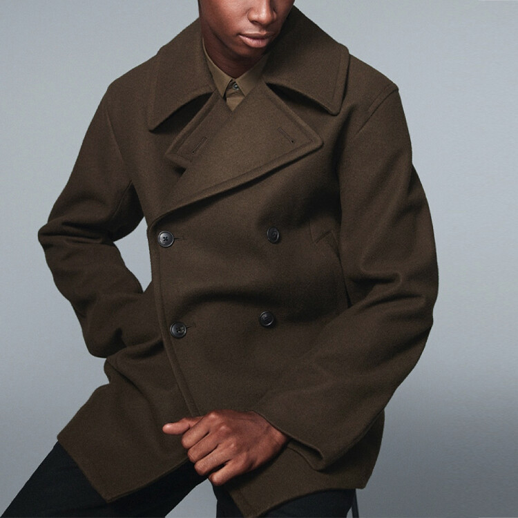 Пальто мужское Uniqlo +J Wool Blended Oversized, 56 оливковый — фото 3