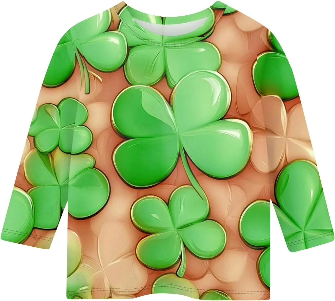 Футболка Girl’s Casual Loose Oversized с круглым вырезом и принтом St Patricks Day — фото 2