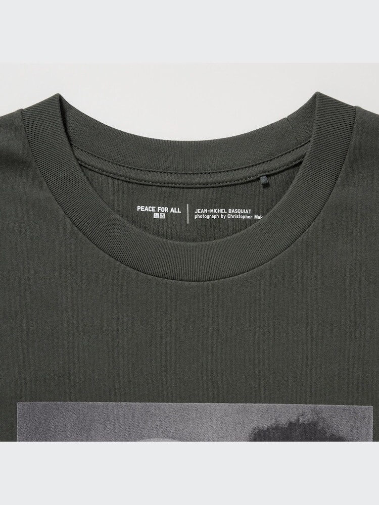 Футболка с графическим принтом «Мир всем» Uniqlo, цвет 08 серый — фото 4