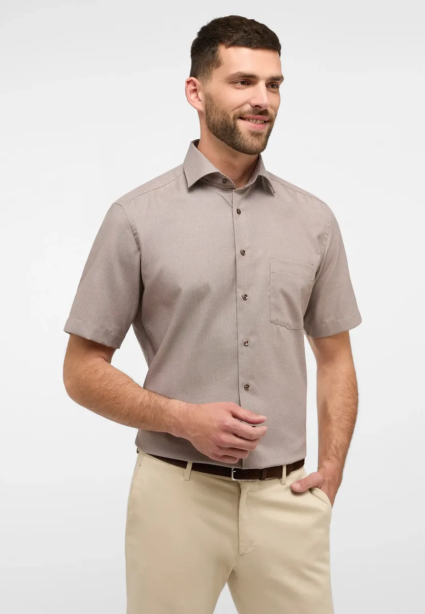 

Рубашка Eterna с короткими рукавами "MODERN FIT", коричневый