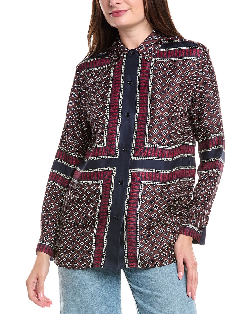 

Шелковая рубашка Sandro, коричневый