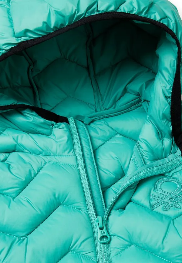 Стеганый жилет с капюшоном United Colors Of Benetton, Green — фото 3